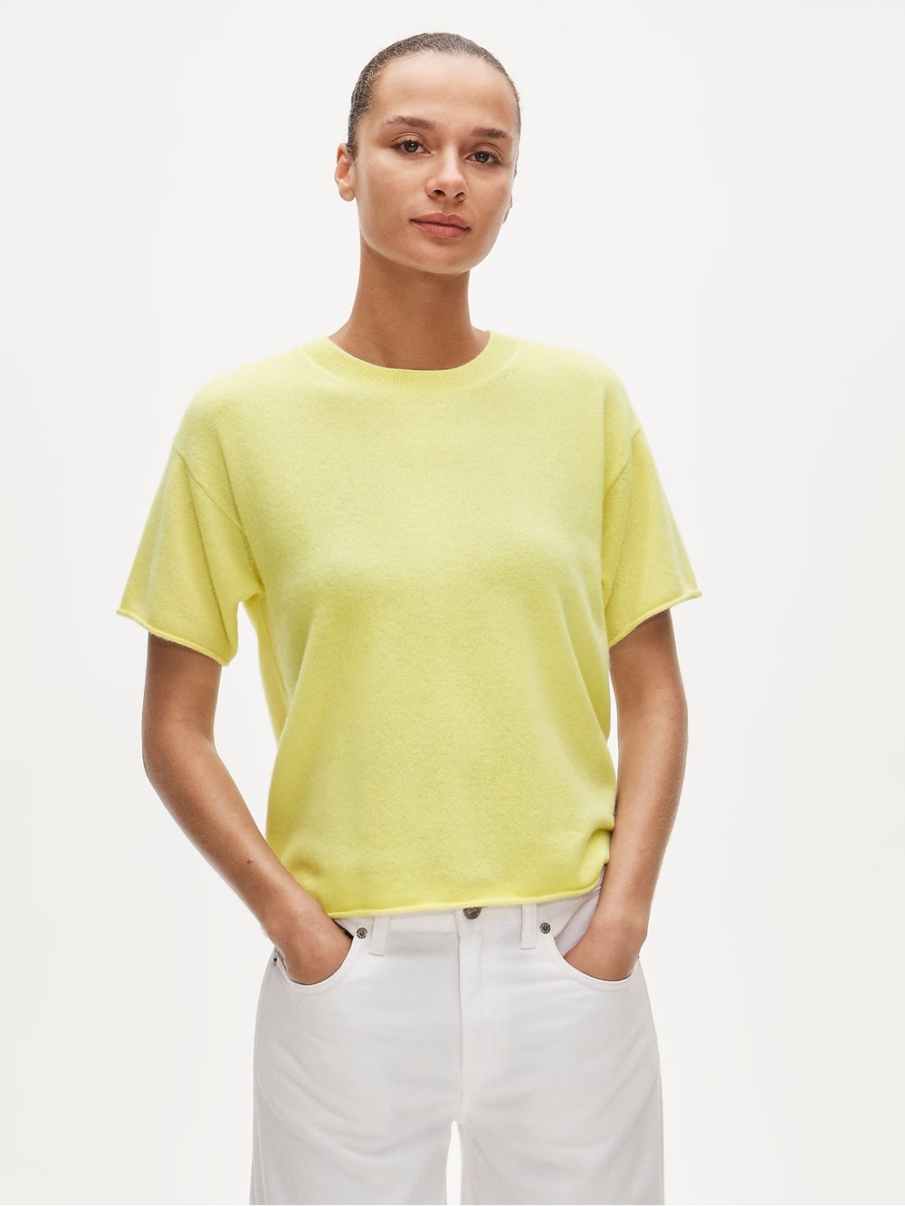 J Crew Rolled cashmere relaxed sweater-tee